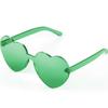 Maxdot Heart Shape Sunglasses Rimless Transparent Heart Glasses Party Favors (Green) view 1