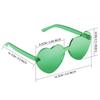 Maxdot Heart Shape Sunglasses Rimless Transparent Heart Glasses Party Favors (Green) view 2