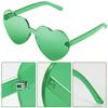 Maxdot Heart Shape Sunglasses Rimless Transparent Heart Glasses Party Favors (Green) view 3