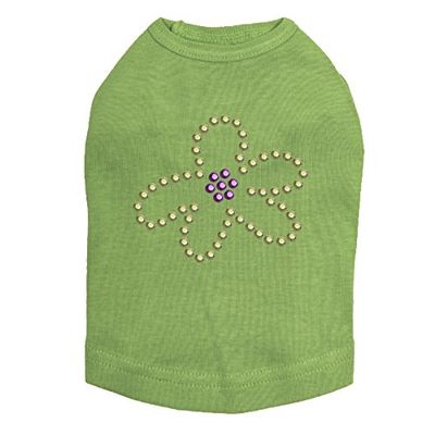 Lime & Purple Flower -Dog Shirt, M Lime Green