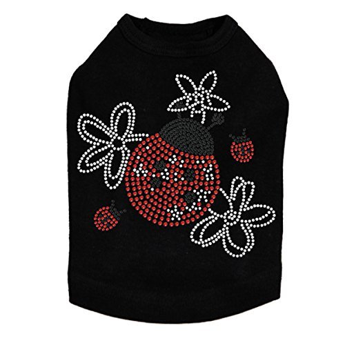 Daisies with Lady Bugs - Dog Shirt, XL Black