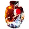 CHLOBLOM Adult Deku Hoodies Cosplay Costume Shoto Novelty Pullover Sweatshirt (L, White Gold) view 1