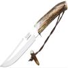 Joker Hunting knife Luchadera CC73, deer horn handle, 6.3 inches blade, includes brown leather Sheath, Tool for fishing, Hunting, camping and hiking view 1