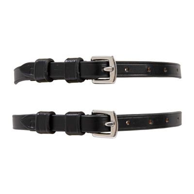 Huntley Equestrian Premium English Leather Spur Straps (Black, 20" Inches Long)