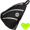 BESTA Premium Pickleball Bag. Padded Sling Bag with 3 Compartments, Water Bottle Holder and Adjustable Strap that Switches Sides. Holds Several Paddles, Balls and More. (Black with White Trim) view 1