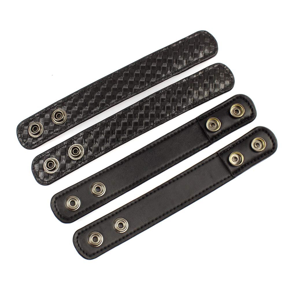 Slaige Police Duty Belt Keepers With Hidden Snap - Basketweave (4-Pack)