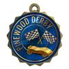 2-1/4 Inch Die-Cast Metal Award Medallion with Antique Gold Finish and Attached 2 Inch Full Color Laminated Sport Insert. view 1