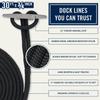 RainierSupplyCo Dock Lines - Boat Rope for Docking with Loop - 30 ft x 3/4 Inch Premium Double Braided Nylon Marine Rope - Mooring Line with 18" Eyelet - Boat Accessories - Black view 2