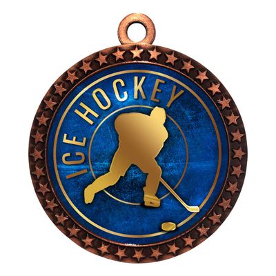 2-1/2 Inch Die-Cast Metal Award Medallion with Antique Bronze Finish and Attached 2 Inch Full Color Laminated Sport Insert.