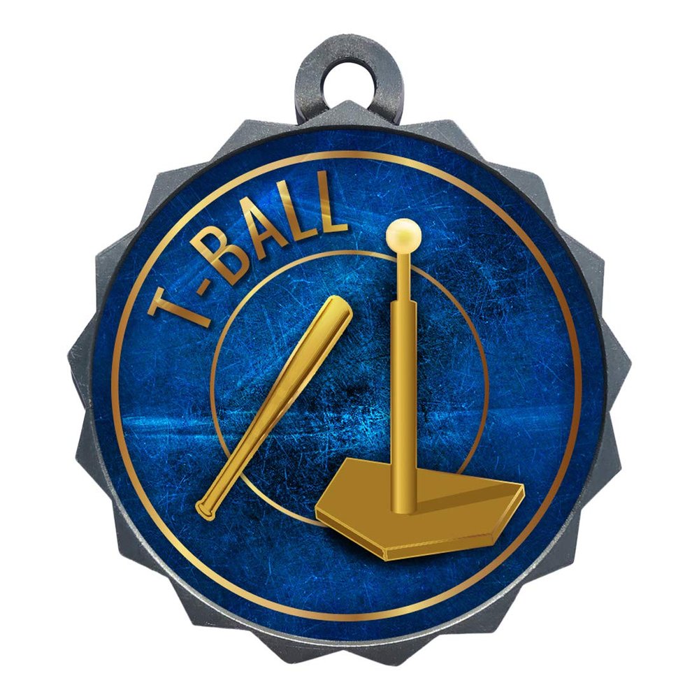 2-1/4 Inch Die-Cast Metal Award Medallion with Antique Silver Finish and Attached 2 Inch Full Color Laminated Sport Insert.
