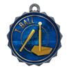 2-1/4 Inch Die-Cast Metal Award Medallion with Antique Silver Finish and Attached 2 Inch Full Color Laminated Sport Insert. view 1