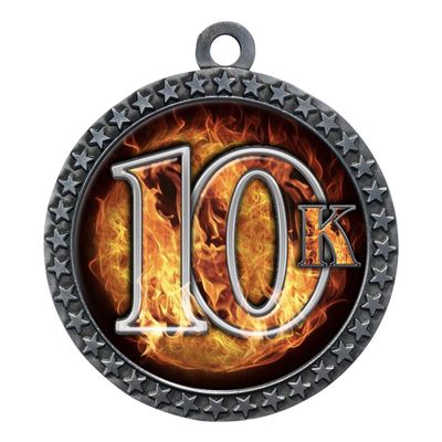 2-1/2 Inch Die-Cast Metal Award Medallion with Antique Silver Finish and Attached 2 Inch Full Color Laminated Sport Insert.