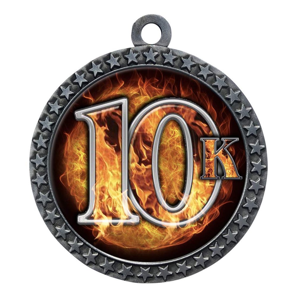 2-1/2 Inch Die-Cast Metal Award Medallion with Antique Silver Finish and Attached 2 Inch Full Color Laminated Sport Insert.