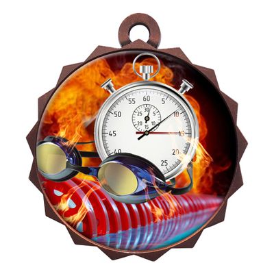 2-1/4 Inch Die-Cast Metal Award Medallion with Antique Bronze Finish and Attached 2 Inch Full Color Laminated Sport Insert.