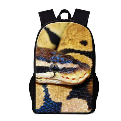 Dispalang Cute Snake Print Backpack Art School Bookbag Double Shoulder Satchel for Boys Animal Rucksack for Girls