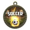 2-1/2 Inch Die-Cast Metal Award Medallion with Antique Gold Finish and Attached 2 Inch Full Color Laminated Sport Insert. view 1