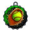 2-1/4 Inch Die-Cast Metal Award Medallion with Antique Silver Finish and Attached 2 Inch Full Color Laminated Sport Insert. view 1