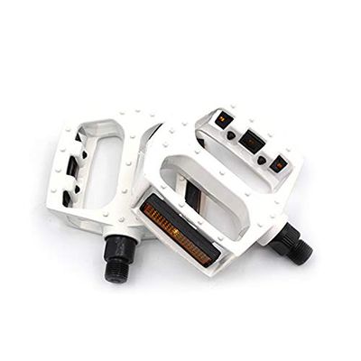MASO Bicycle Pedals White 1 Pair Aluminum Alloy Mountain Dead Fly Ankles Road Bike Universal Ball Bearing