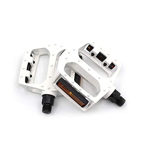 MASO Bicycle Pedals White 1 Pair Aluminum Alloy Mountain Dead Fly Ankles Road Bike Universal Ball Bearing