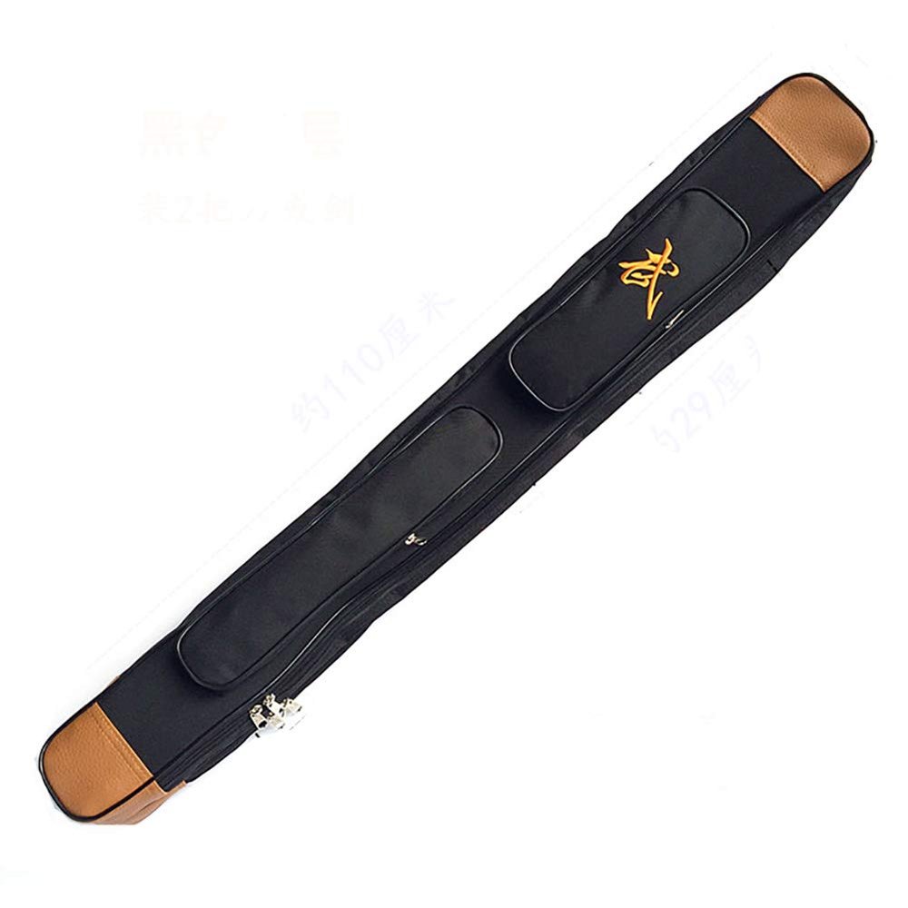 SOFIALXC Double Layer Tai Chi Sword Bags, Oxford Fabric Wushu Carry Case Weapon Bag Kendo Bag,Black