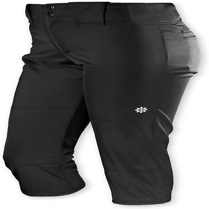 RIP-IT Girls 4-Way Stretch Softball Pants (Black, Medium)