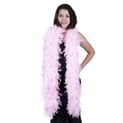 ZUCKER Turkey Feather Chandelle Boa - (72 Inch) - Christmas Decorations - Vibrant Holiday Home Decor - Heavy Feather Boas for Adults - Roaring 20's Costume, Mardi Gras Party Boa - Candy Pink