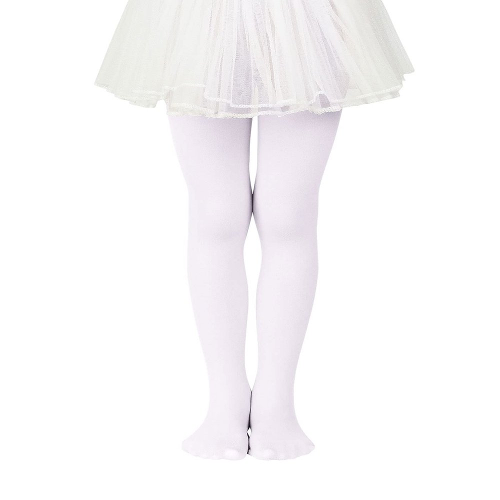 Century Star Ballet Tights for Girls Dance White Leggings Girls Footed Ultra-Soft Super Elasticity School Uniform Tights 1 Pack White 1-3T