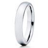 4mm Polished Silver Tungsten Wedding Band Gray Tungsten Carbide Ring Dome Shape Unisex Comfort Fit (7.5) view 1