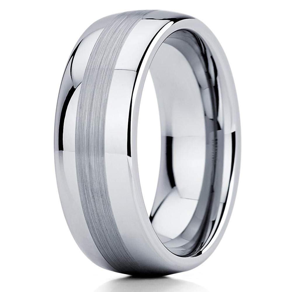 Silly Kings Jewelry Tungsten Wedding Band,8mm Tungsten Ring,Tungsten Carbide,Dome Tungsten Band (15) (6)