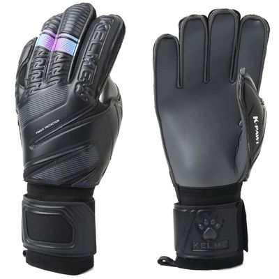 KELME Soccer Goalkeeper Gloves - Professional Goalie Glove Unisex - Football GK Gloves Super Grip Latex Finger Protection (Black, Size 5 (Youth))
