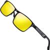 ATTCL Night Driving Glasses Rectangular for Men Al-Mg Metal Frame Ultra Light Yellow 6500 view 1