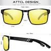 ATTCL Night Driving Glasses Rectangular for Men Al-Mg Metal Frame Ultra Light Yellow 6500 view 4