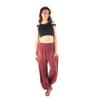 Boho Pants Harem Pants Yoga Trousers for Woman Bohemian Beach Pants (Solid Red,Medium) view 4