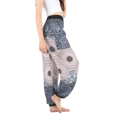Boho Pants 2-Pocket Flowy Harem Pants Women for Yoga Travel Hippie Clothes