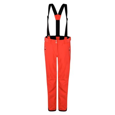 Dare 2b Women's Effused Ski Pants 4-Way Stretch Advanced Winter Snow Gaiters Breathable Waterproof Shell Outerlayer - Fiery Coral, 12 Regular