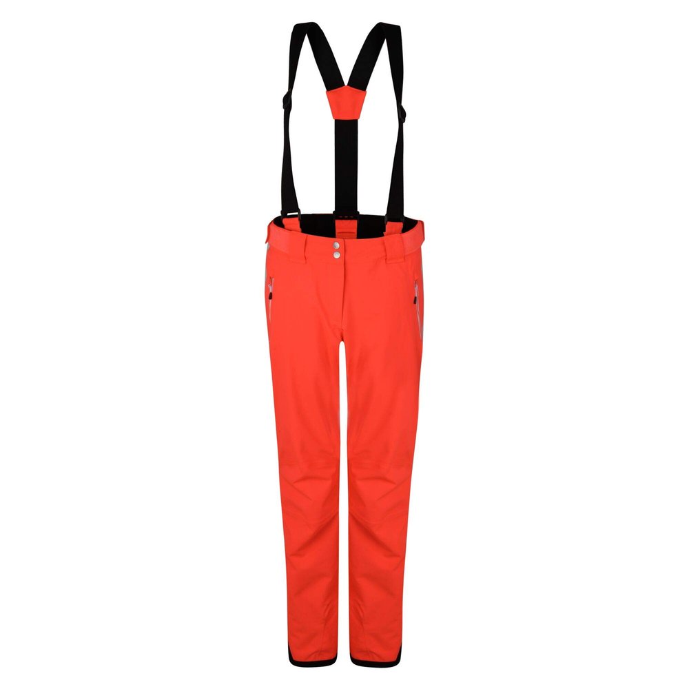 Dare 2b Women's Effused Ski Pants 4-Way Stretch Advanced Winter Snow Gaiters Breathable Waterproof Shell Outerlayer - Fiery Coral, 12 Regular