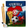 World Cup Tunisia Flags Tunisian Banner Room Wall Art Flag Poles For Outside House Patio Porch Lawn Garden Stand Tapestry Yard Signs FIFA Gifts Sports Fan Trophy Soccer Game Football Made In USA view 1