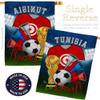 World Cup Tunisia Flags Tunisian Banner Room Wall Art Flag Poles For Outside House Patio Porch Lawn Garden Stand Tapestry Yard Signs FIFA Gifts Sports Fan Trophy Soccer Game Football Made In USA view 3
