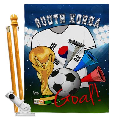 World Cup South Korea Flags Korean Banner Room Wall Art Flag Poles For Outside House Patio Porch Lawn Garden Stand Tapestry Yard Signs FIFA Gifts Sports Fan Trophy Soccer Game Football Made In USA