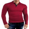 KUYIGO Mens Slim-Fit Long Sleeve Polo Shirts Casual Basic Designed Cotton Tops XX-Large Red view 2