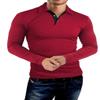 KUYIGO Mens Slim-Fit Long Sleeve Polo Shirts Casual Basic Designed Cotton Tops XX-Large Red view 3