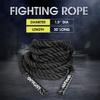 Max4out Battle Ropes 1.5 inch 30 ft - Polyester Workout Rope Heavy for Home Body Workouts Building Muscle, Gray Black view 3