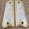 1911 Grips Gold Plated Full Size Aztec Calendar Ambi Safety Cut view 1