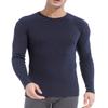 Comfneat Men's 2-Pack Thermal Long Sleeve Undershirt Waffle Knit Soft Comfy Crew Neck Underwear Top (Navy 2-Pack, L) view 3