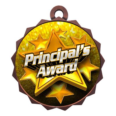 2-1/4 Inch Die-Cast Metal Award Medallion with Antique Bronze Finish and Attached 2 Inch Full Color Laminated Sport Insert.