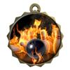 2-1/4 Inch Die-Cast Metal Award Medallion with Antique Gold Finish and Attached 2 Inch Full Color Laminated Sport Insert. view 1