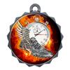 2-1/4 Inch Die-Cast Metal Award Medallion with Antique Silver Finish and Attached 2 Inch Full Color Laminated Sport Insert. view 1