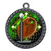 2-1/2 Inch Die-Cast Metal Award Medallion with Antique Silver Finish and Attached 2 Inch Full Color Laminated Sport Insert. view 1
