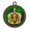 2-1/2 Inch Die-Cast Metal Award Medallion with Antique Gold Finish and Attached 2 Inch Full Color Laminated Sport Insert. view 1