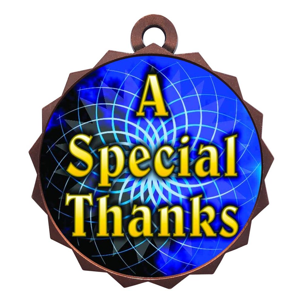 2-1/4 Inch Die-Cast Metal Award Medallion with Antique Bronze Finish and Attached 2 Inch Full Color Laminated Sport Insert.